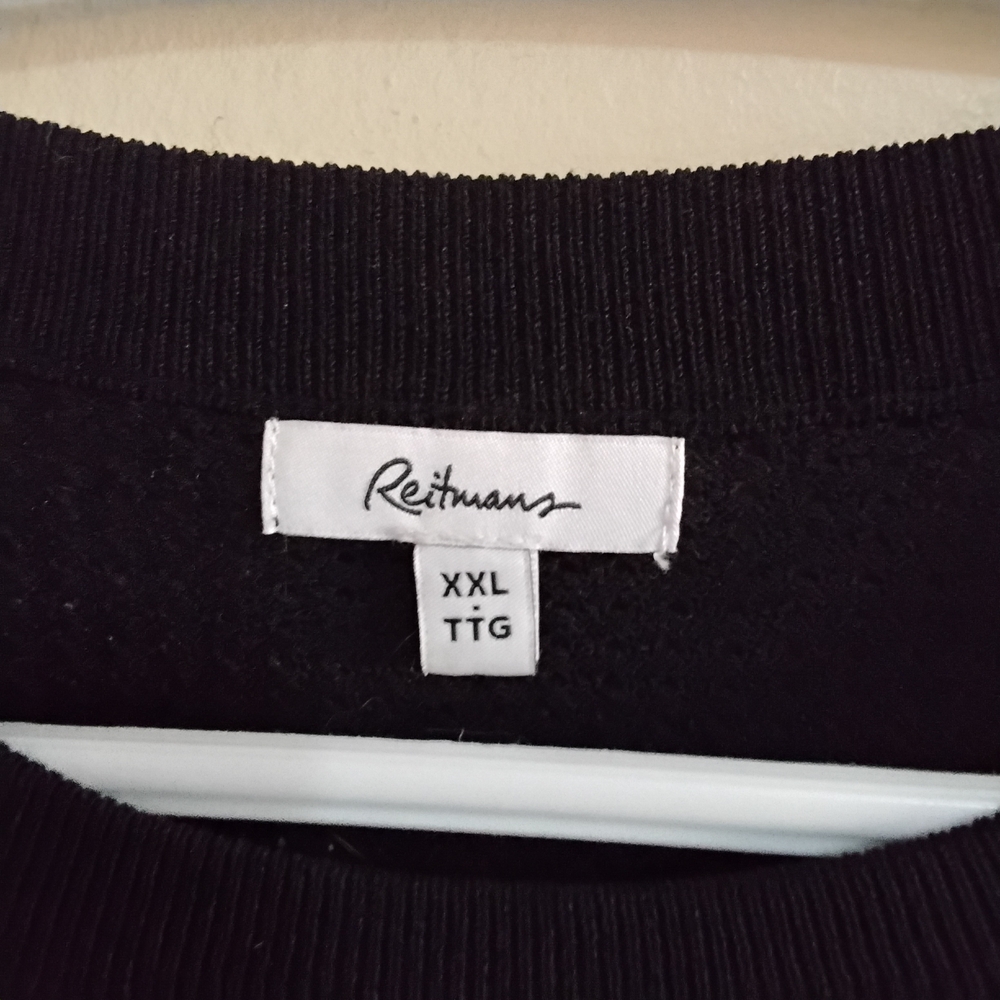Reitmans Black Rib Open Knit Weave Crew Neck Sweater – Large (Tagged XXL) NWoT - Picture 5 of 16